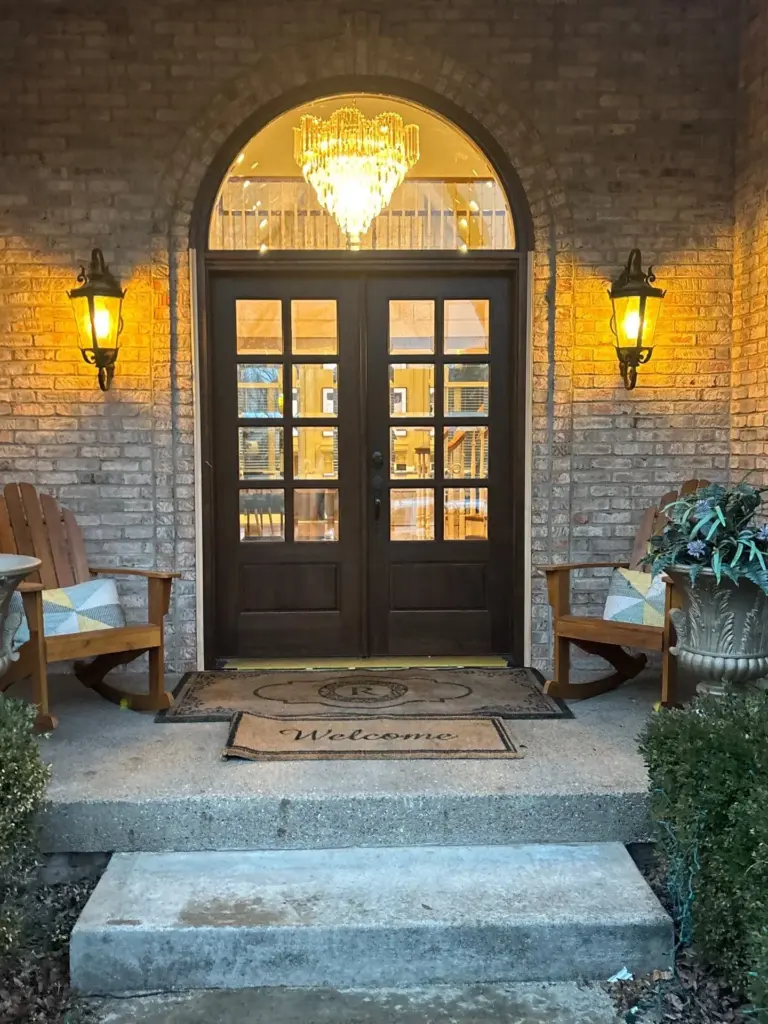New exterior double entry door installed at home in Carmel, Indiana