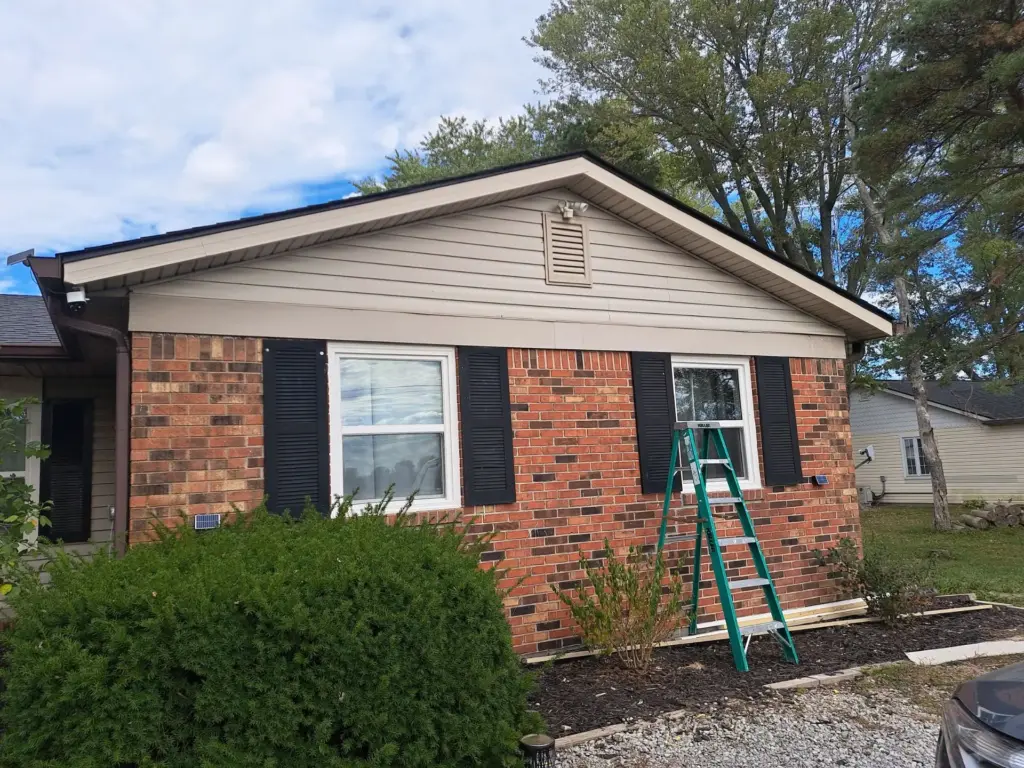 Exterior window replacement at brick home in Sheridan, Indiana